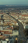 Blick auf die Prenzlauer Allee vom Berliner Fernsehturm