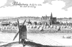 Merian-Stich der Gegend um Schloss Wolfsburg um 1654