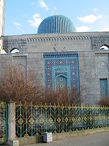 Granite facade of the mosque by Nikolai Vasilyev in Saint Petersburg