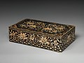 Clothing box decorated with peony scrolls, Joseon dynasty Korea, 17th century.