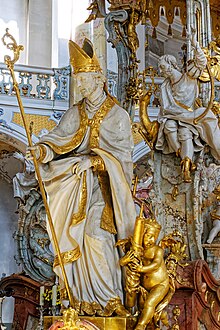 St Erasmus with a mitre and crozier