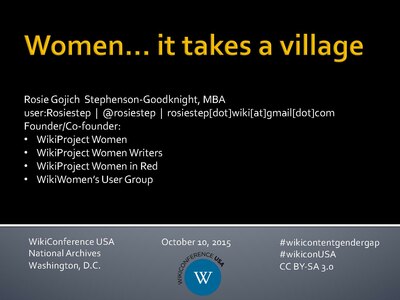 Presentation "Women ... it takes a village" (PDF)