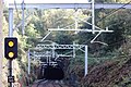 Falkirk High - tunnel west portal 2017 showing electrification masts etc