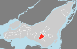Location of Côte Saint-Luc on the Island of Montreal