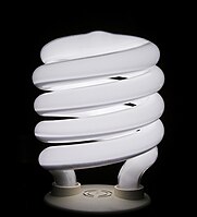 A helical integrated CFL, one of the most popular designs in North America since 1995, when a Chinese firm marketed the first successful design[14]