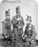 Soldiers of the Rifle Brigade wearing Albert shako, c. 1857