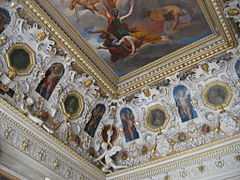 Sophisticated three-dimensional strapwork in stucco at the Palace of Fontainebleau