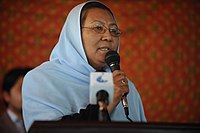 Habiba Sarābi is a hematologist, politician, and former Governor of Bamyan province in Afghanistan.