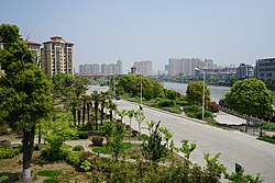A view of Gaoyou urban area north of Haichao Bridge