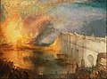 The Burning of the Houses of Lords and Commons by J. M. W. Turner, 1835, with Westminster Bridge on the right
