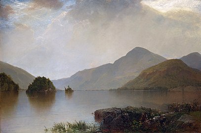 Lake George, oil on canvas, 1869, Metropolitan Museum of Art, New York City, has been called "one of the culminating works of the American tradition that began with Cole and Durand, both of whom had painted the lake."[4]