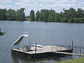 Long Lake in Caldwell Parish; a landowner builds a pier with slide and diving board.