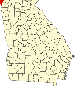 Karte von Dade County innerhalb von Georgia