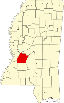Karte von Hinds County innerhalb von Mississippi