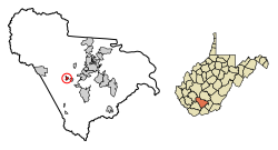 Location of Lester in Raleigh County, West Virginia.