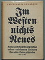 Erich Maria Remarque: „Im Westen nichts Neues“ (Umschlag der Erstausgabe, 1929)