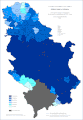 Share of Orthodox in Serbia by municipalities 1991.