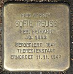 Stolperstein für Sofie Reuss (Bismarckstraße 17)