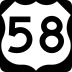 U.S. Route 58 marker