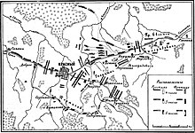Schlacht bei Krasnoy 2. (14) August 1812. (Karte der Truppenbewegungen)