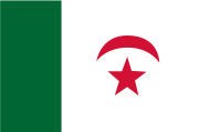 One of many variants of the flag used by Algierian nationalists before gaining independence.