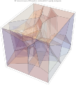 3D Voronoi mesh of 25 random points with 0.3 opacity and points
