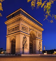 Night view of the Arc de Triomphe, 2007.