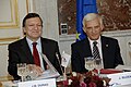 Jerzy Buzek and Jose Manuel Barroso during an EPP Summit in 2009