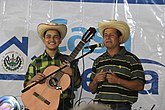Salvadoran singer Jair Noyola and his father