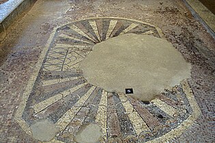 Shell mosaic with dolphins