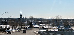 Skyline of Hawkesbury as seen from the Long-Sault Bridge.