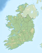 Map of Ireland with mark showing location of Curraghduff