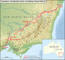 Route der Expedition von Hume und Hovell