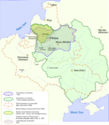 Map showing territorial changes of Lithuania from the 13th century to the present day