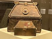The Lough Erne Shrine, 11th century. The smaller but similar shrine was found inside the larger container.[57]