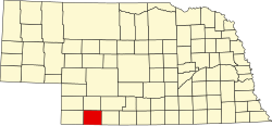 Karte von Hitchcock County innerhalb von Nebraska