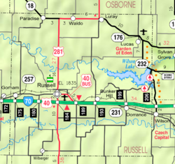 KDOT map of Russell County (legend)