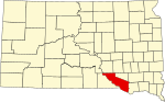 State map highlighting Charles Mix County