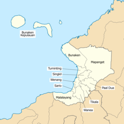 Die Distrikte der Stadt Manado