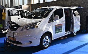 The electric Nissan e-NV200 at Fully Charged Europe 2022.
