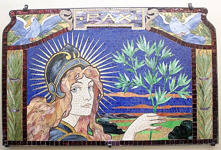 Pax, mosaic by Miksa Róth, which received the silver medal at the Paris World Exhibition in 1900