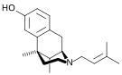 Chemical structure of pentazocine.