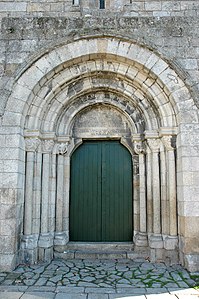 Romanesque portal of the Church of São Martinho de Cedofeita, with nested arches