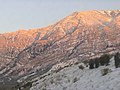 Snow-dusted syncline in Provo Canyon, Utah