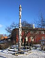 Replica of G'psgolox Pole. A gift from the Haisla First Nation to the Museum of Ethnography in Stockholm, Sweden.