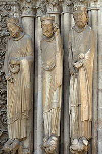 Piedroits, or column statues, of the north portal. (12th c.)