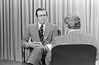 Secretary of Defense Donald Rumsfeld during an Interview with WMAL-TV reporter Jim Clark at The Pentagon Studio on November 4, 1976