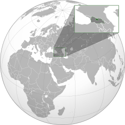 South Ossetia in dark green, with Georgia in dark grey