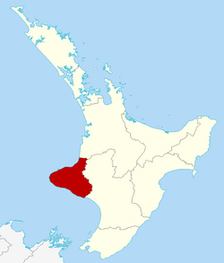 Taranaki within the North Island, New Zealand