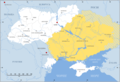 Lage des Wilden Feldes in der heutigen Ukraine.